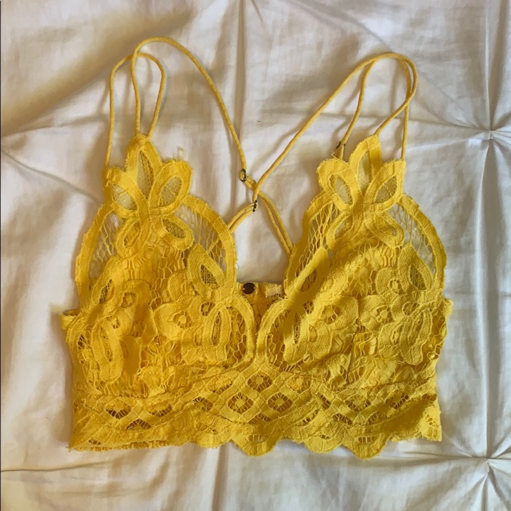 NWOT Free People FP One Adella Bralette Yellow XS
